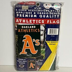 MLB Oakland Athletics 2 Sided Applique Embroidered Flag Banner 44 X 28 Green